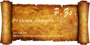 Prikopa Zsanett névjegykártya